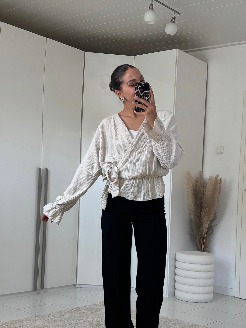 Musselin Wickelbluse