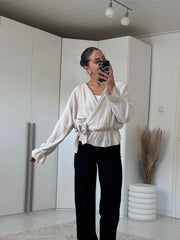 Musselin Wickelbluse