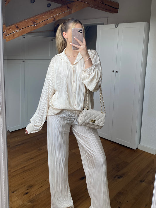 Plissee Set Creme