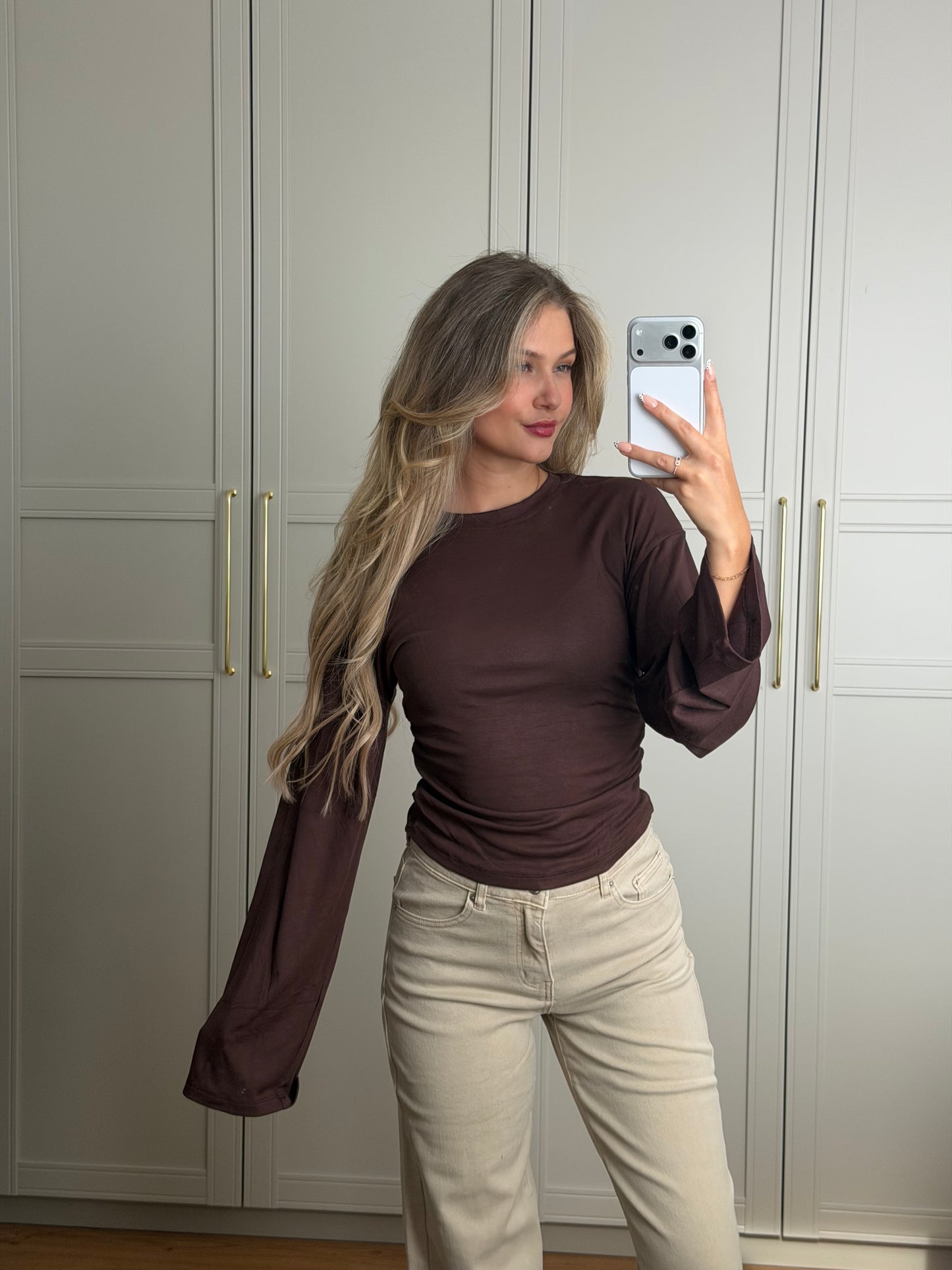 Flared Langarmshirt