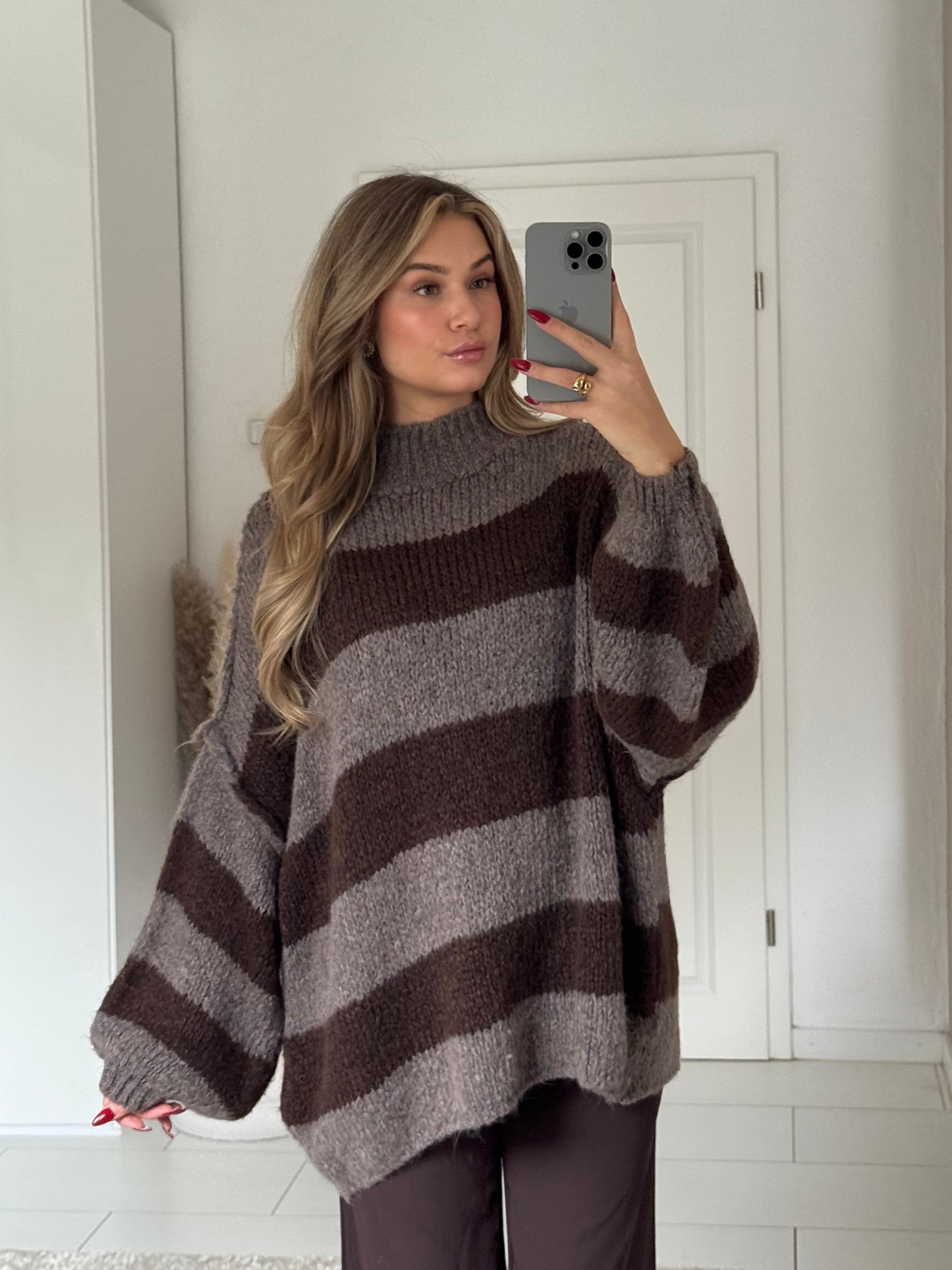 Cozy Long Streifenpullover