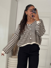 Lina Streifencardigan - Schoko