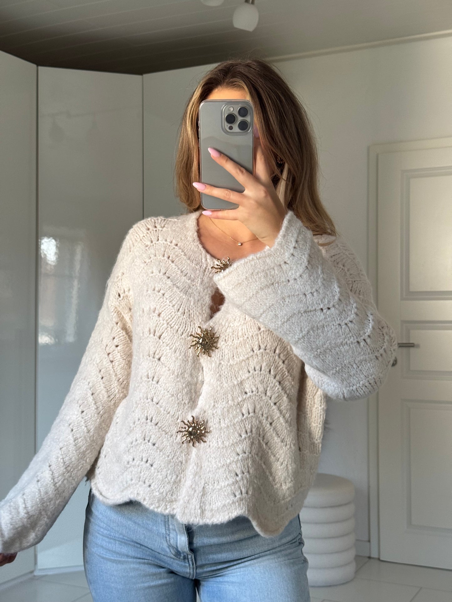 Sunny Wave Cardigan Creme