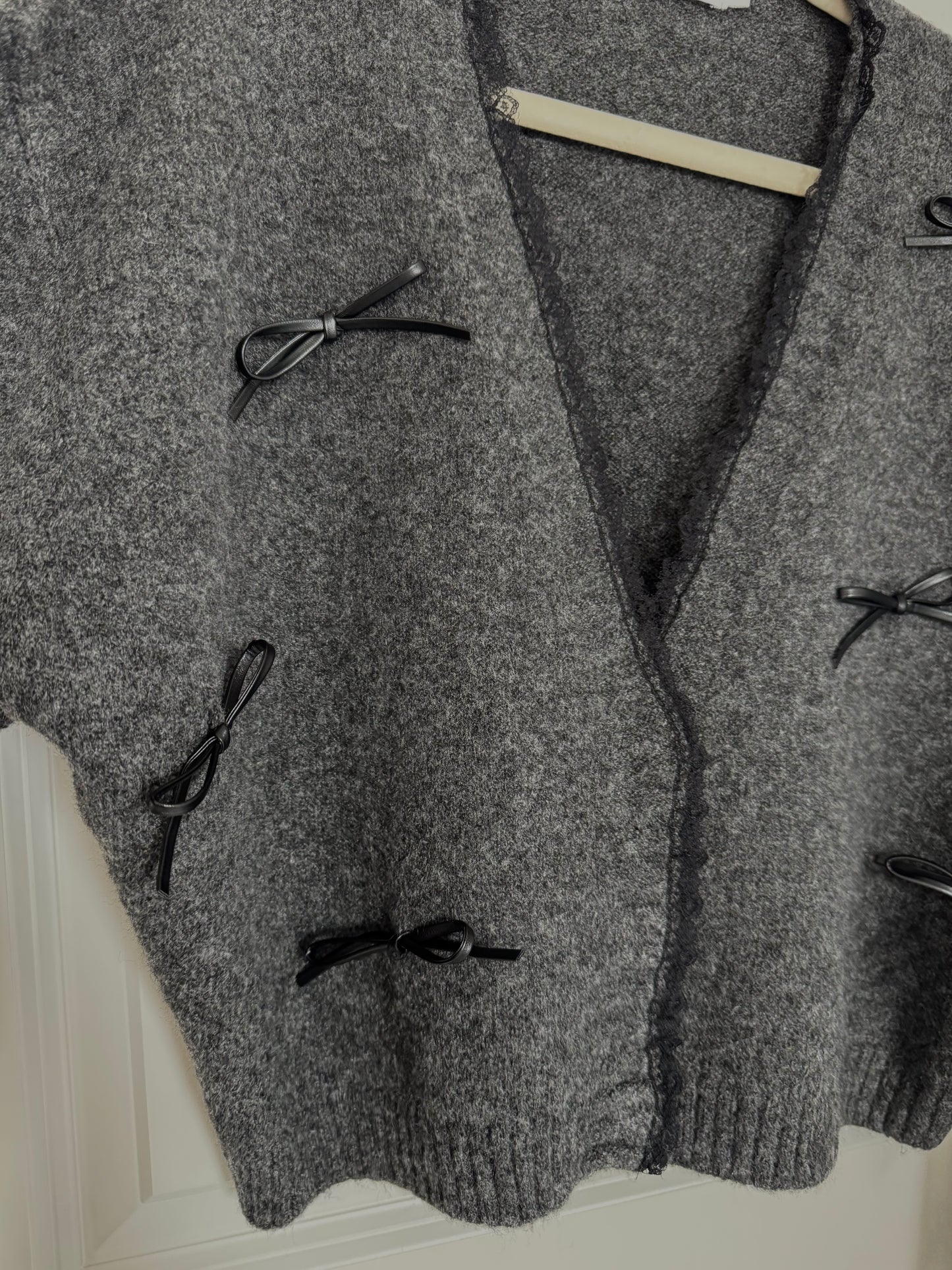 Sweet Bows Cardigan - dark grey