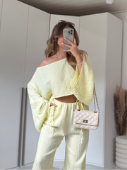 Musselin Zweiteiler lemon