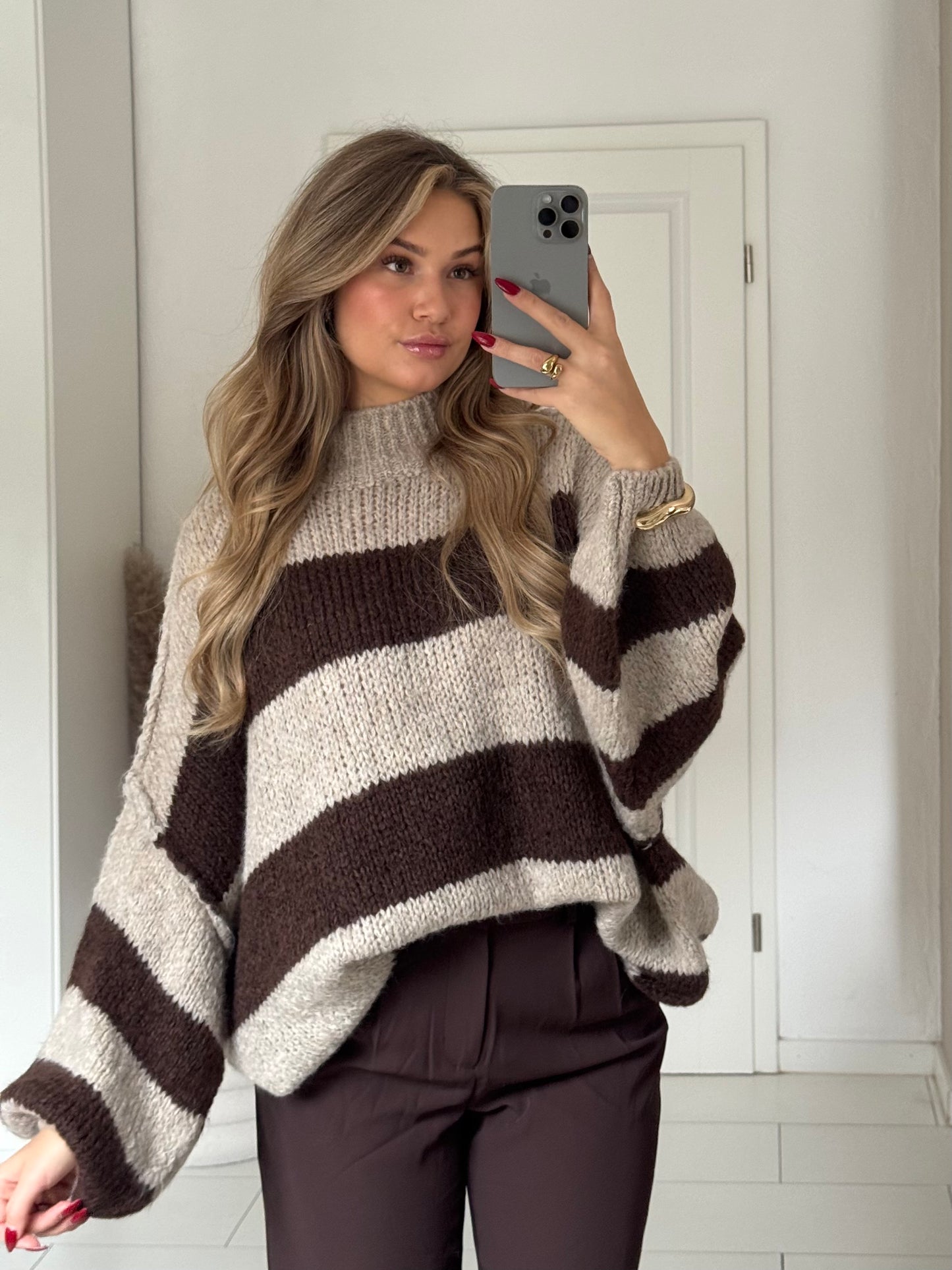 Cozy Long Streifenpullover