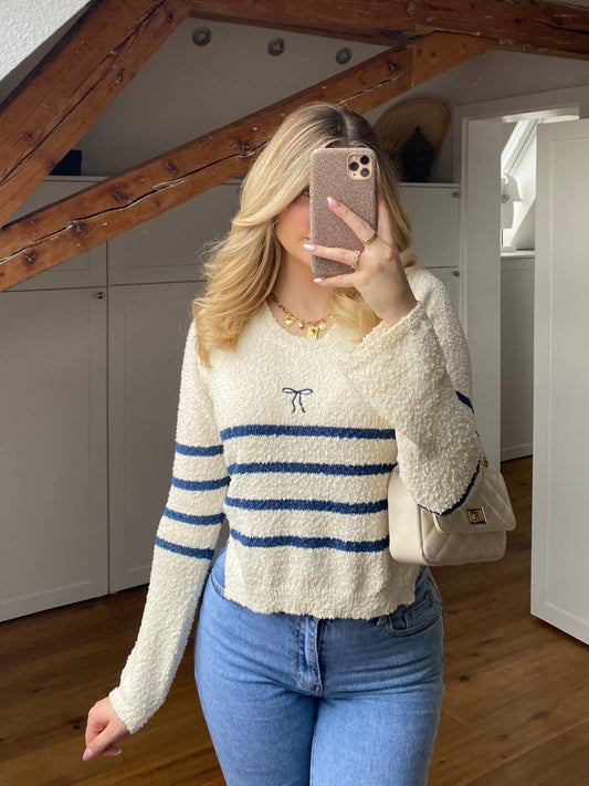 Streifen Schleifi Pullover