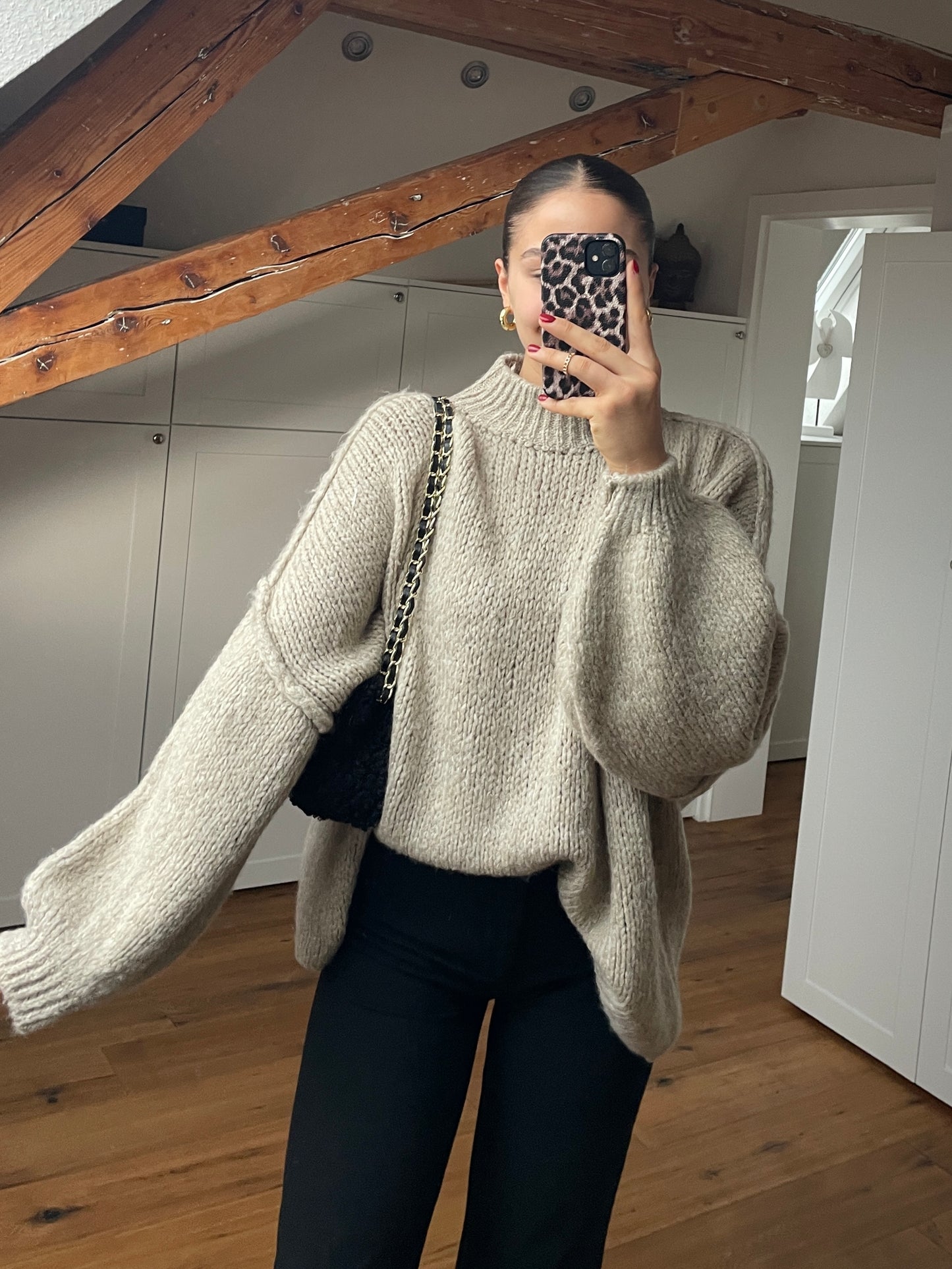 Cozy Strickpullover - taupe