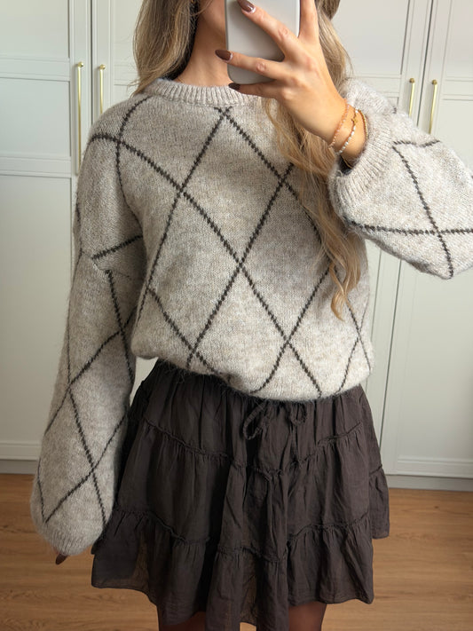 Rauten Strickpullover