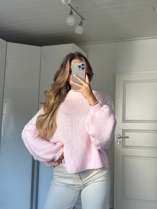 Cozy Strickpullover - Puderrosa