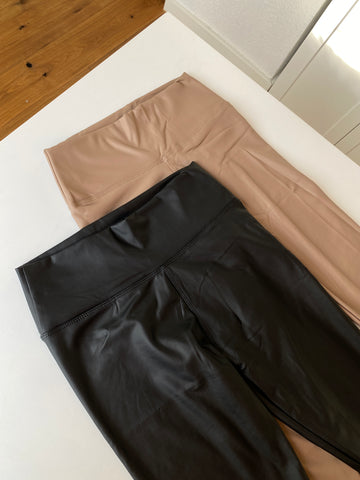 Thermo-Leggings Lederoptik-verschiedene Farben