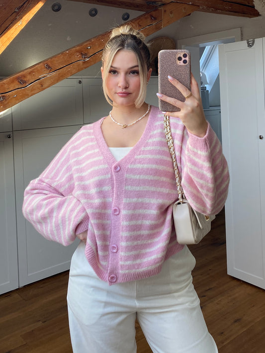 Basic Streifen Cardigan