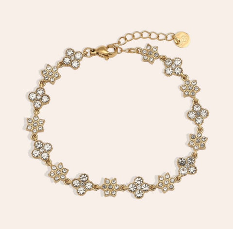 Flower Sparkle Armband - Gold