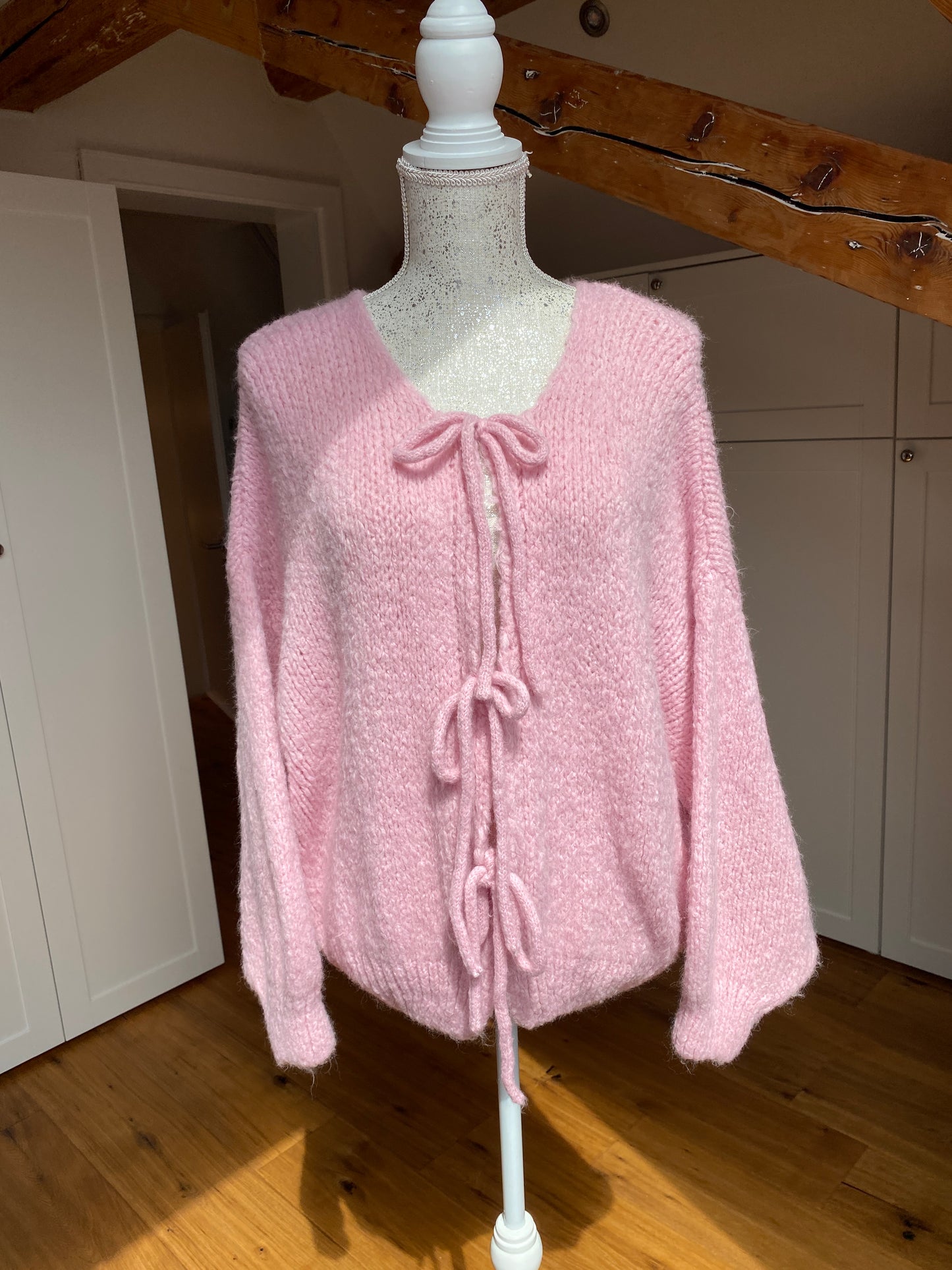 Schleifchen Strickjacke - Rosa