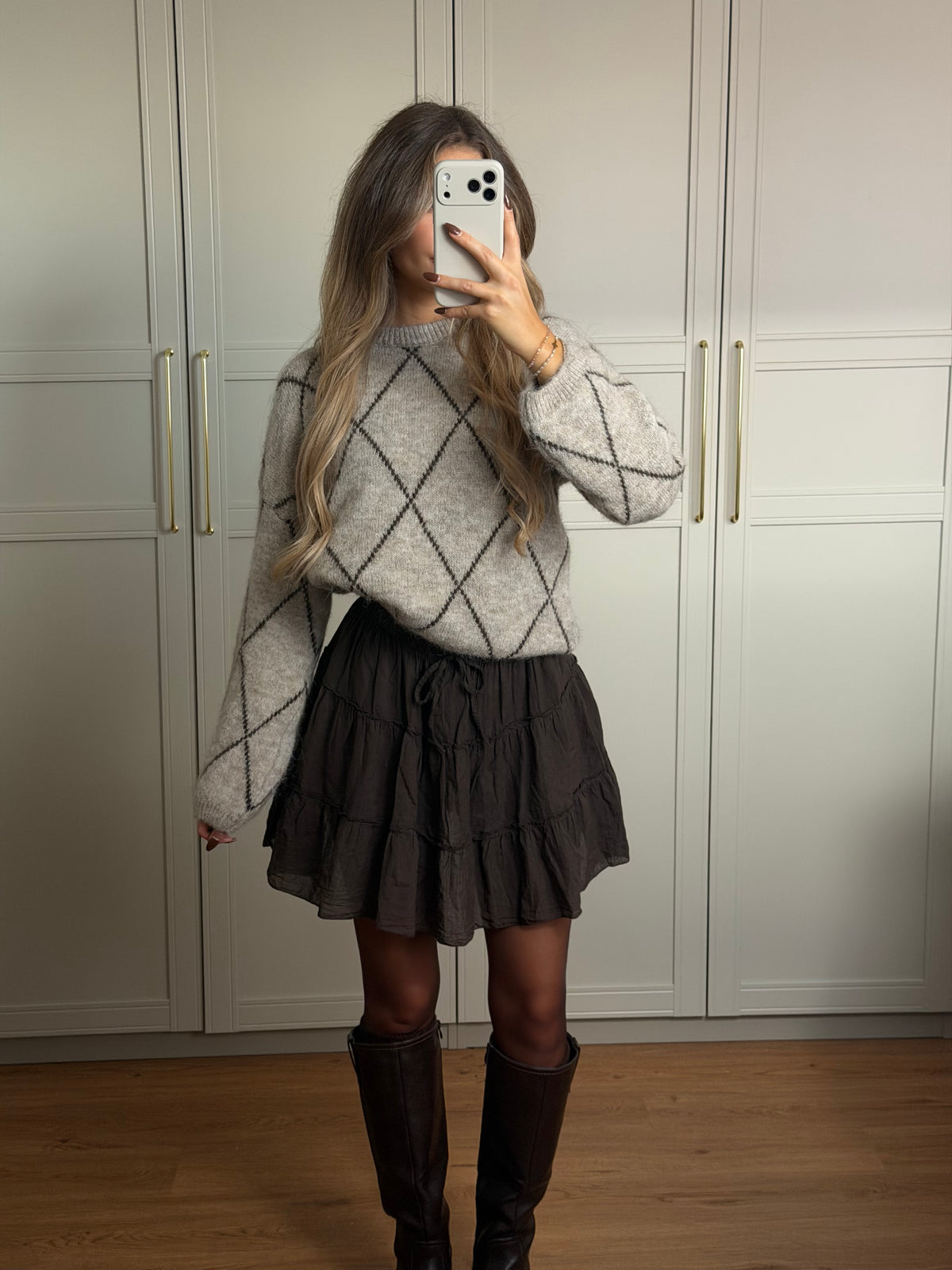 Rauten Strickpullover