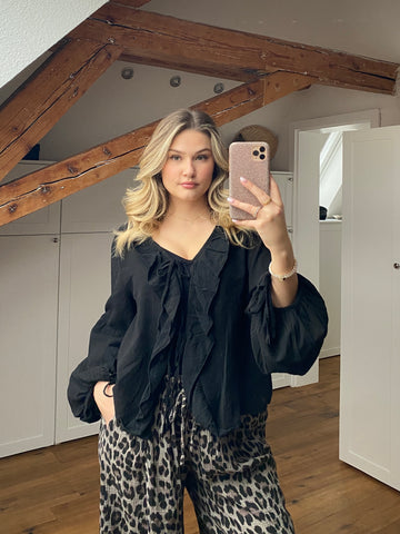 Rüschi Bluse schwarz