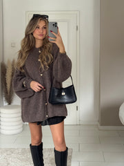 Cozy long Strickjacke