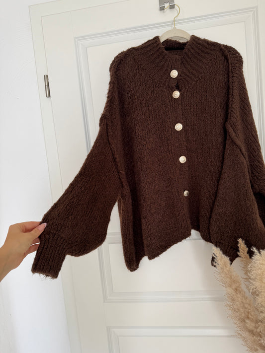 Cozy Strickjacke - Schoko