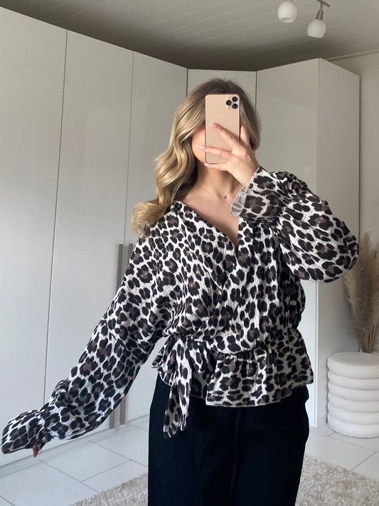 Musselin Wickelbluse  - Leo
