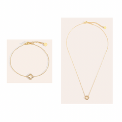 Halskette + Armband Diamond Klee Gold