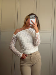 Lace Longsleeve weiß