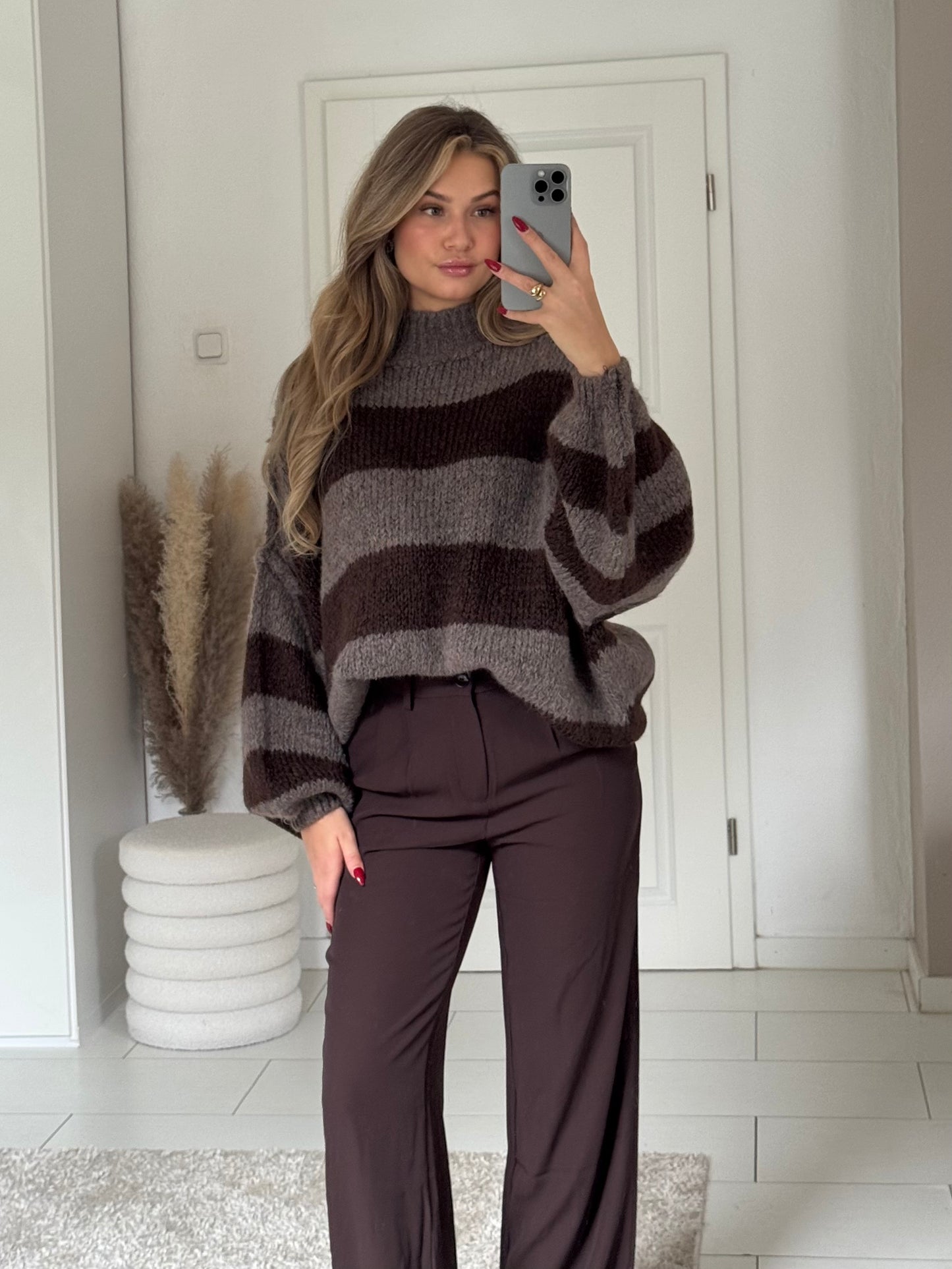 Cozy Long Streifenpullover