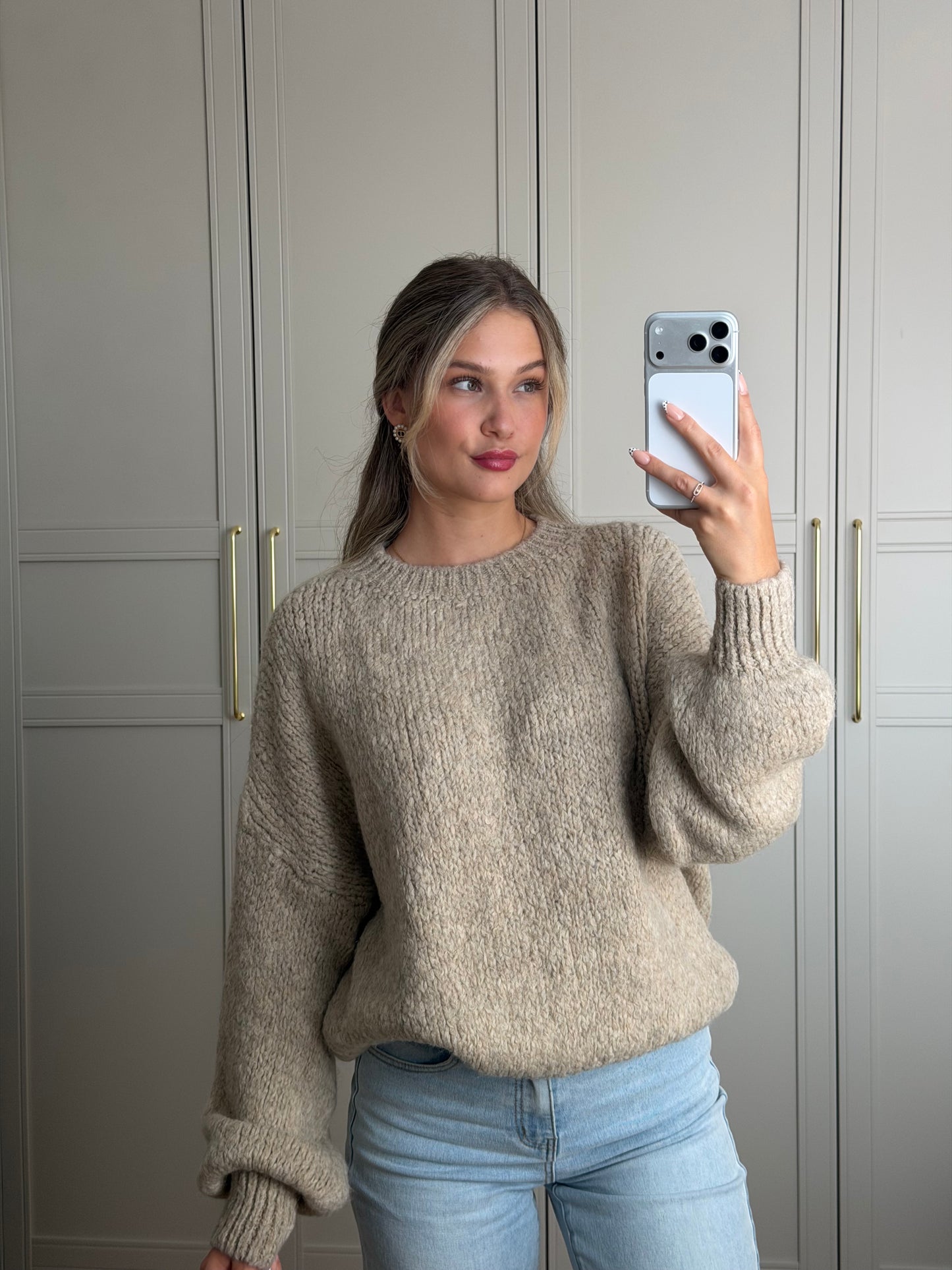 Maxine Strickpullover - taupe