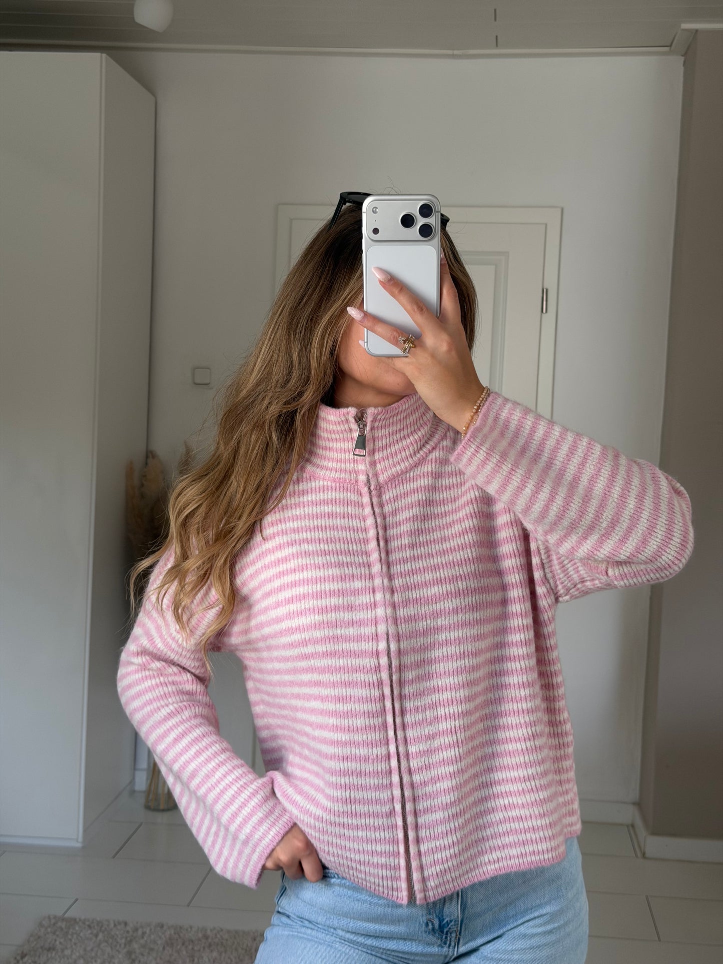 Streifen Zip Knit