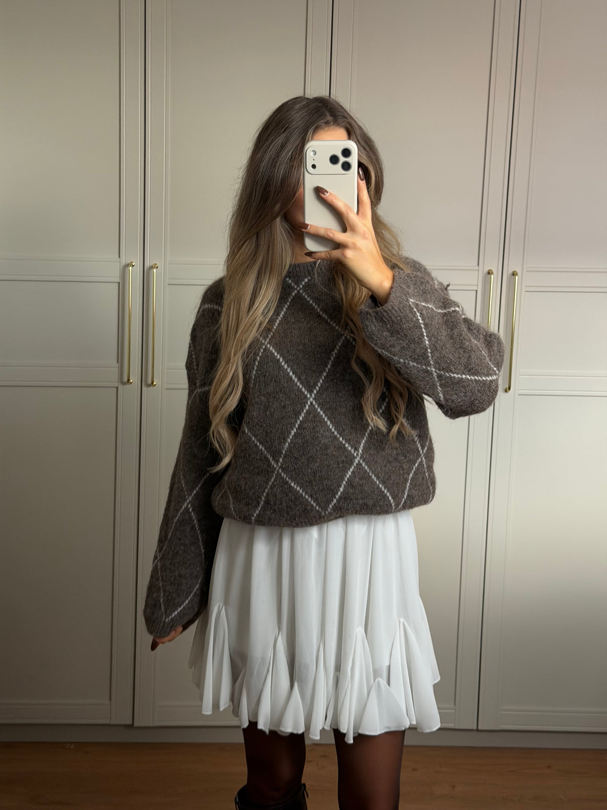 Rauten Strickpullover