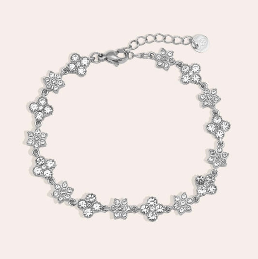Flower Sparkle Armband - Silber