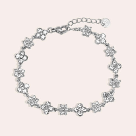 Flower Sparkle Armband - Silber