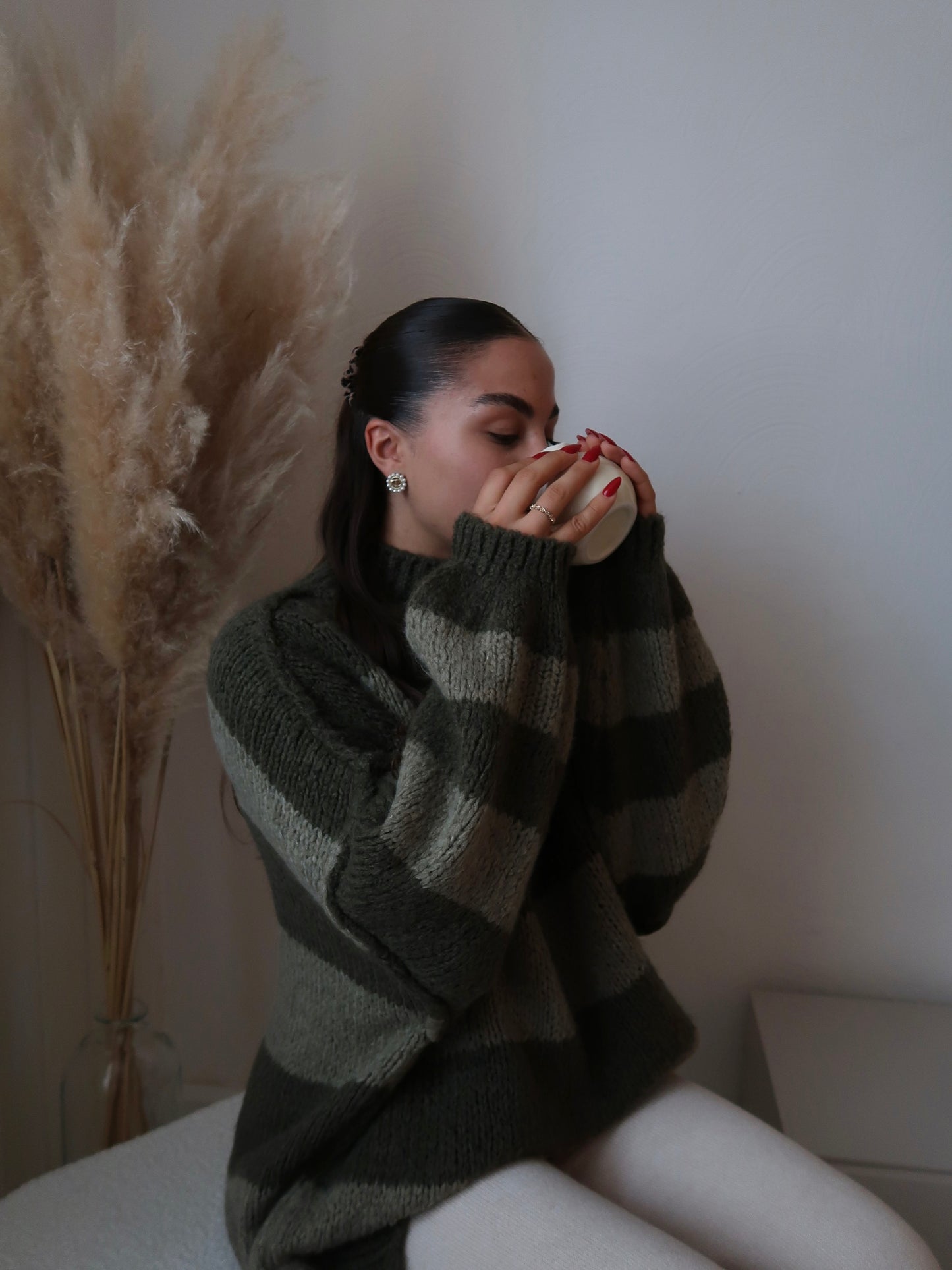 Cozy Long Streifenpullover