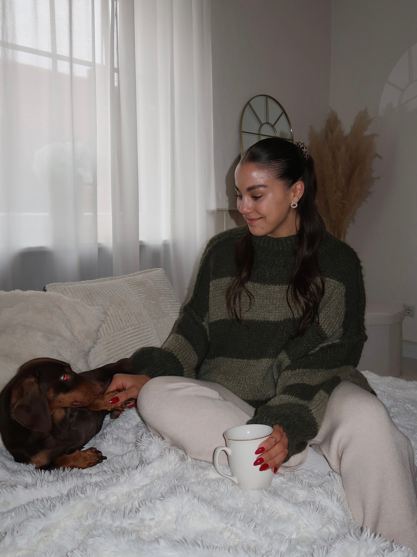 Cozy Long Streifenpullover