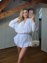 Musselin Jumpsuit - weiß