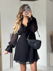 Volant Kleid schwarz