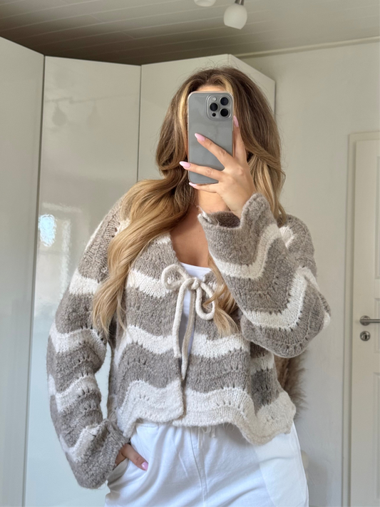 Wave Cardigan - Taupe