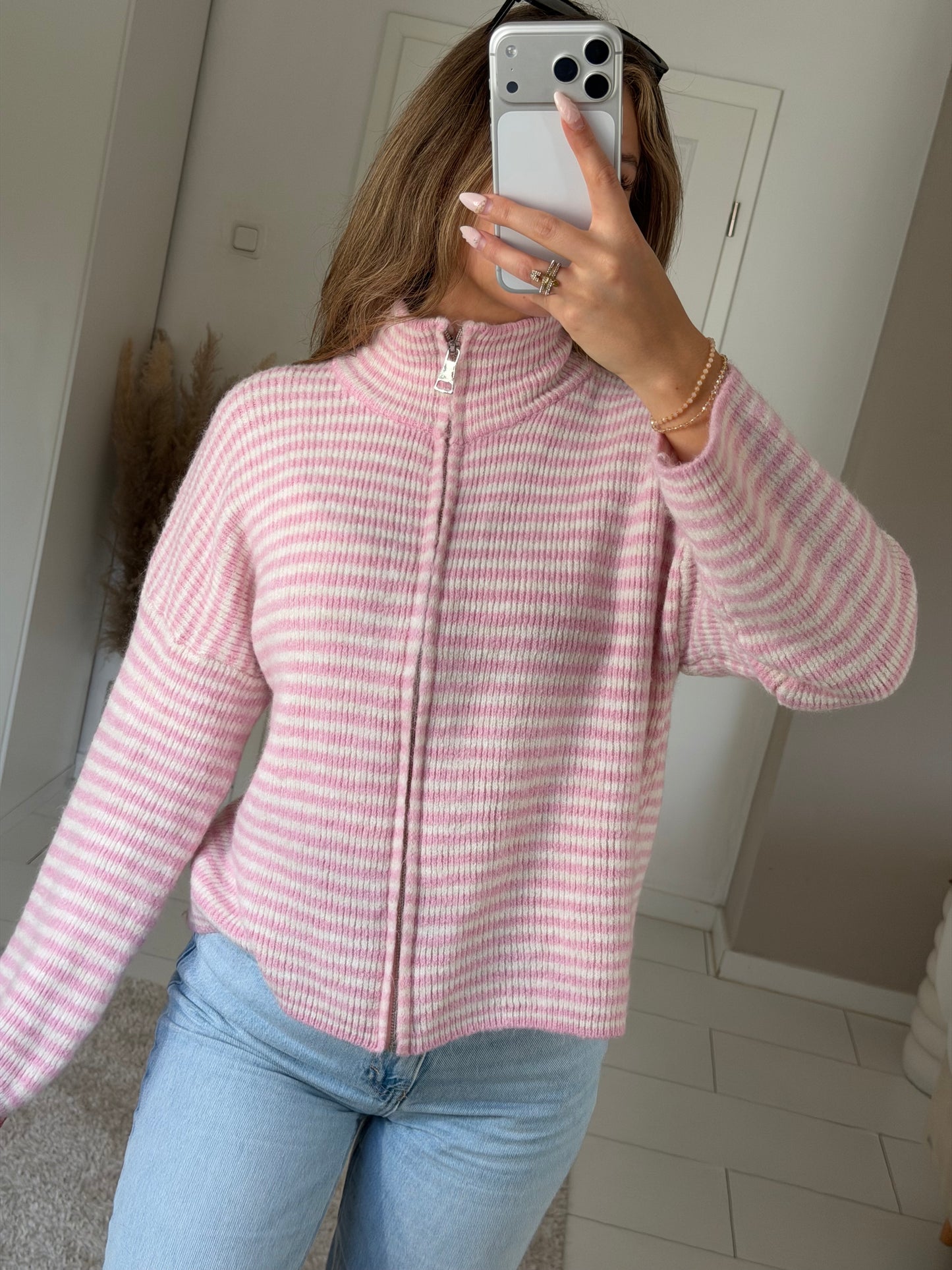 Streifen Zip Knit