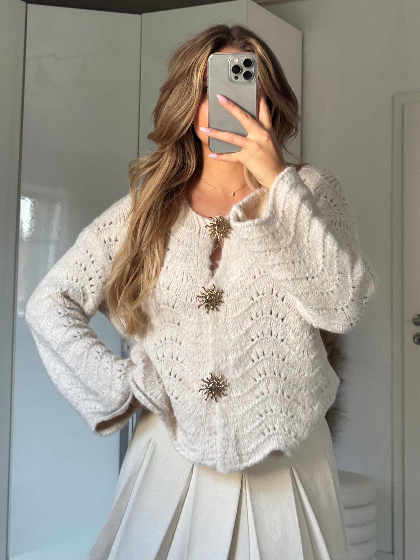 Sunny Wave Cardigan Creme