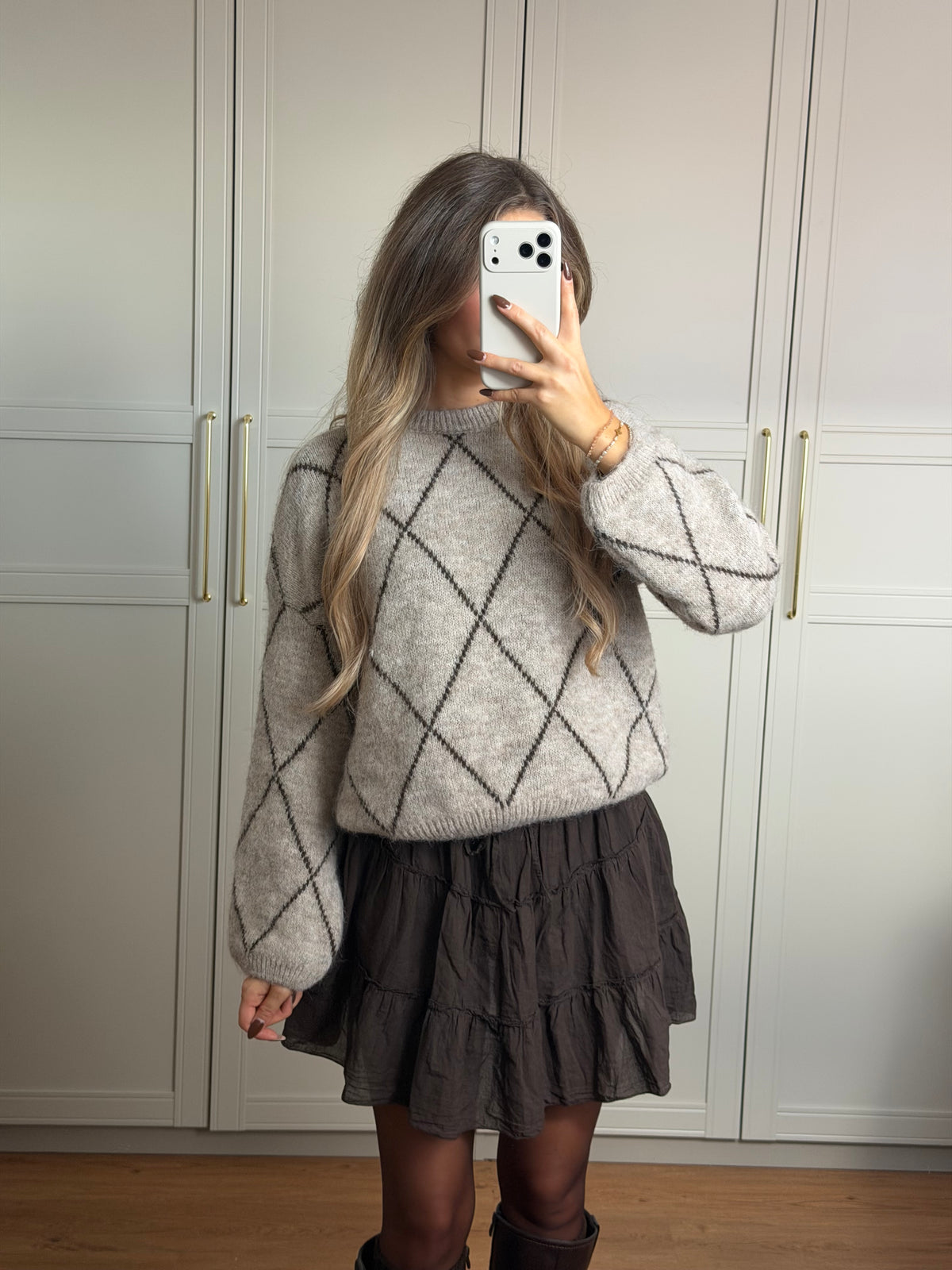 Rauten Strickpullover