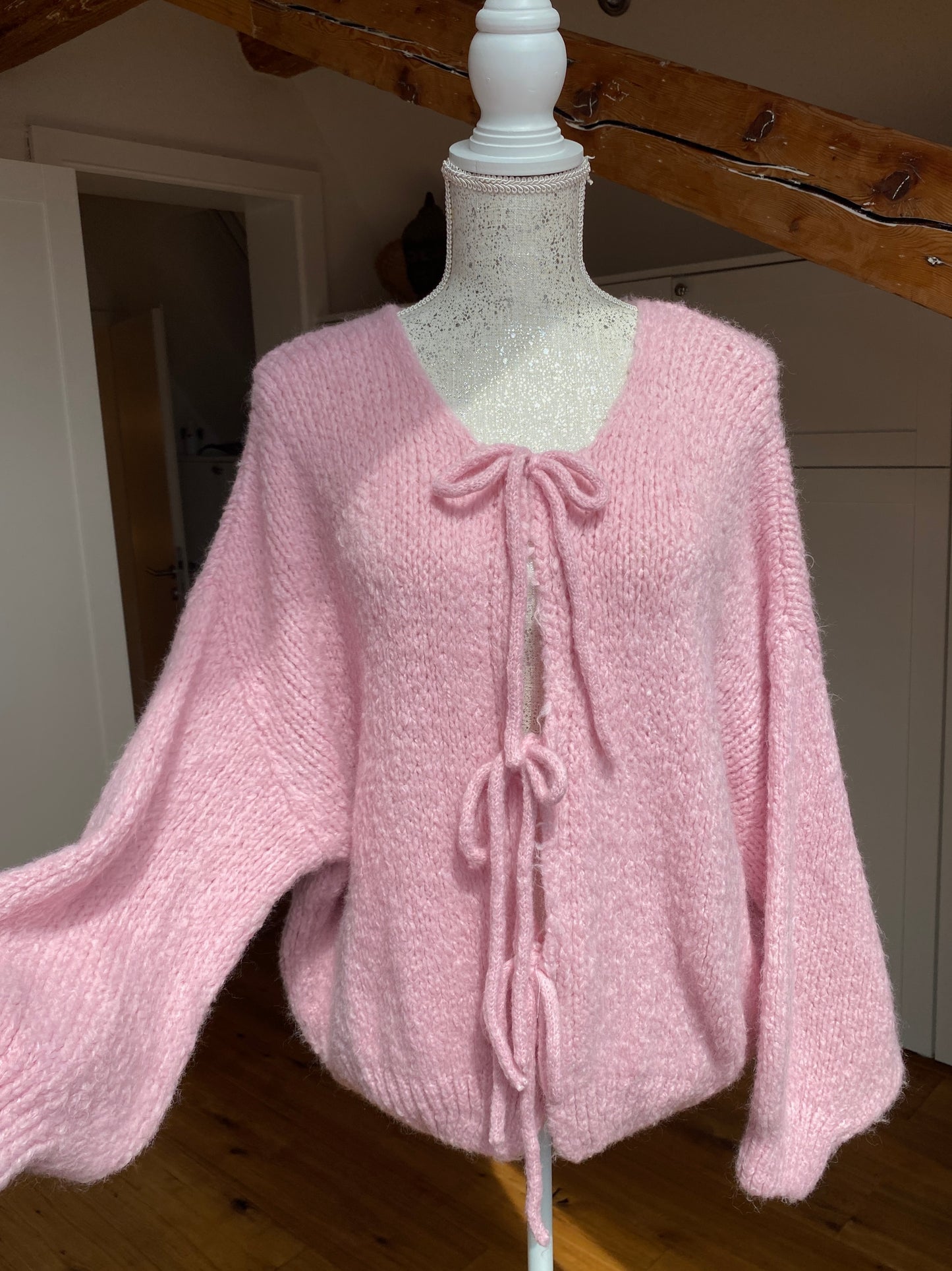 Schleifchen Strickjacke - Rosa