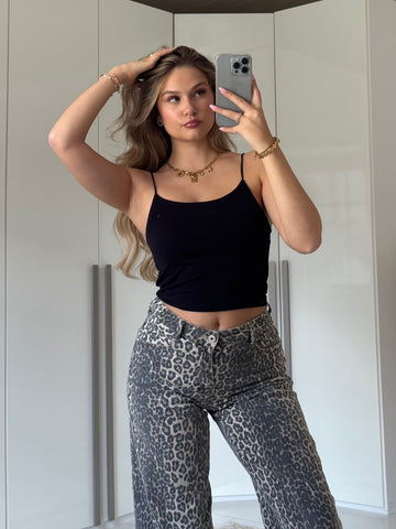 Basic Cropped Top schwarz