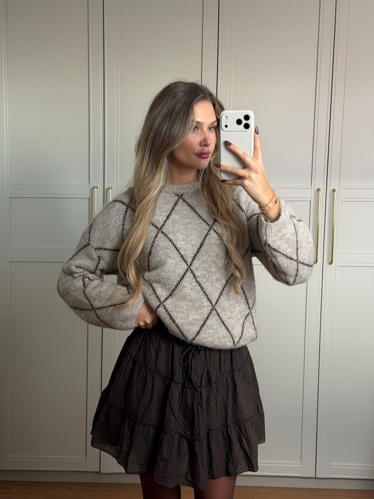 Rauten Strickpullover