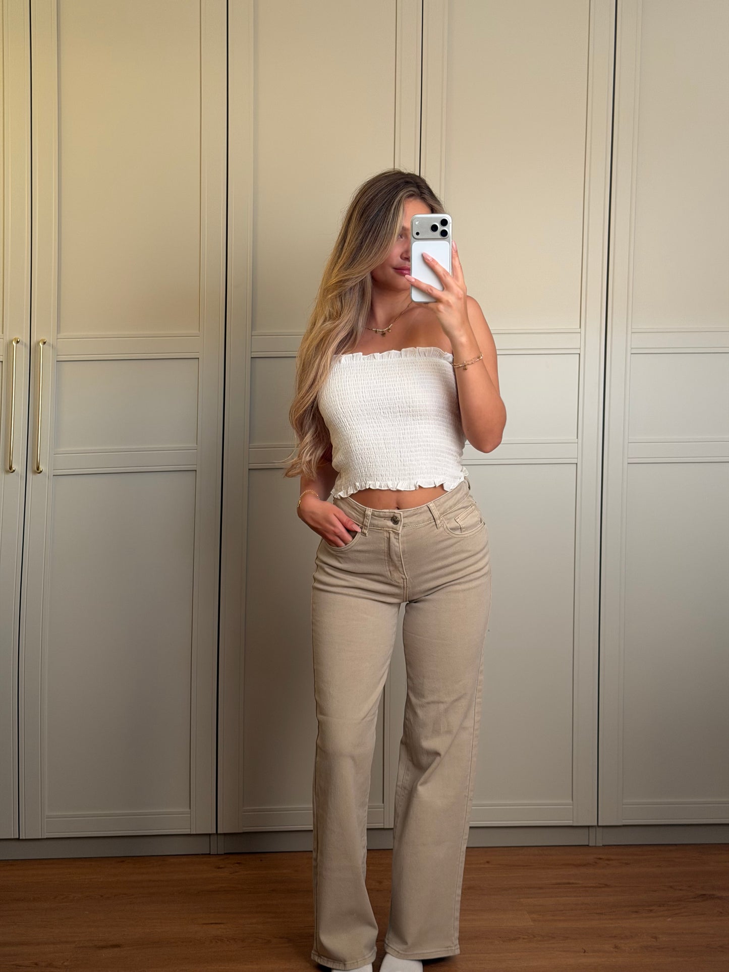 Straight leg Jeans Beige