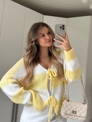 Streifen Cardigan - Lemon