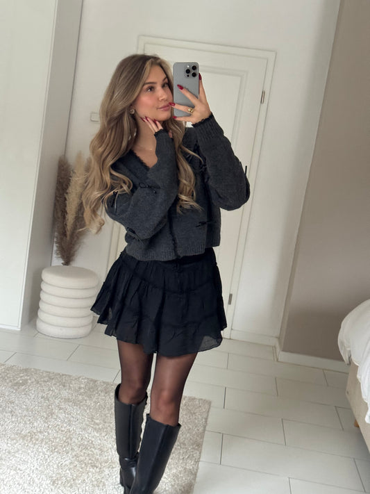Sweet Bows Cardigan - dark grey