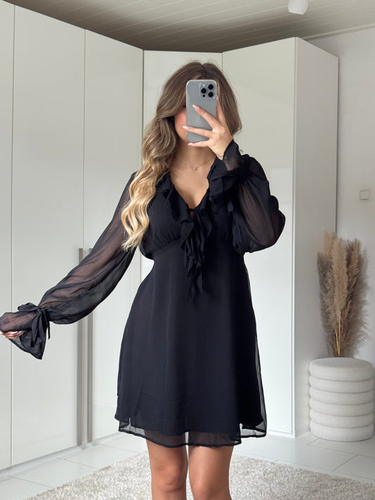 Volant Kleid schwarz