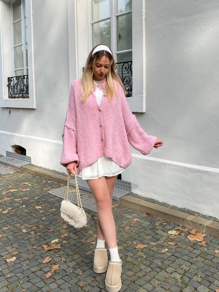 Cozy Strickjacke - Rosa