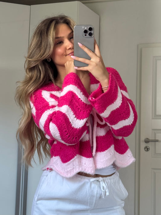 Wave Cardigan - Rose