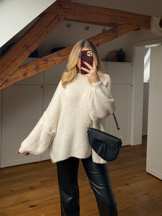 Cozy Strickpullover - Creme