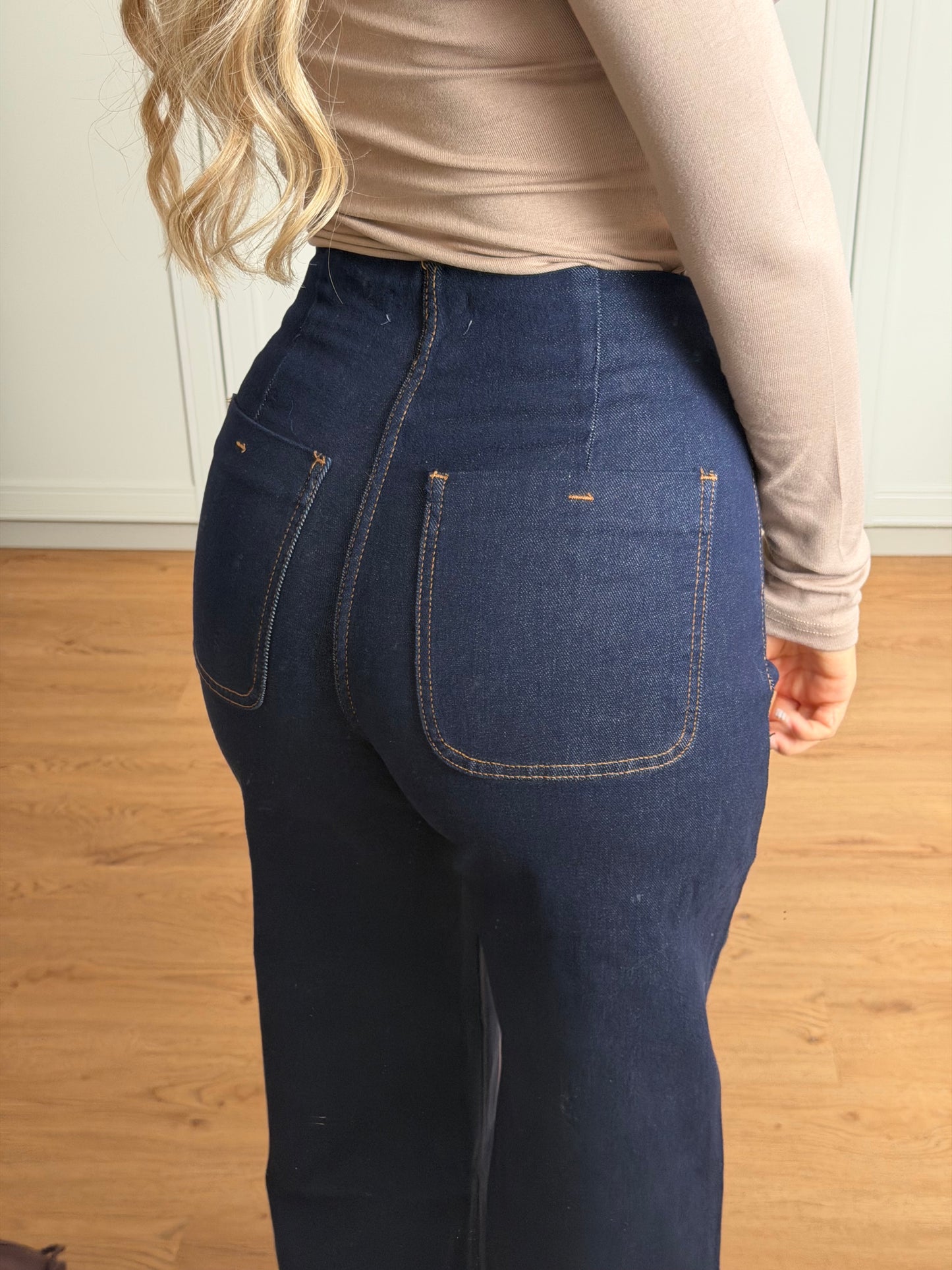 golden button jeans